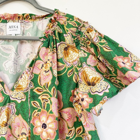 Misa Los Angeles Suparna Floral Blouse in Kelly Blossoms Size Medium - Picture 4 of 7